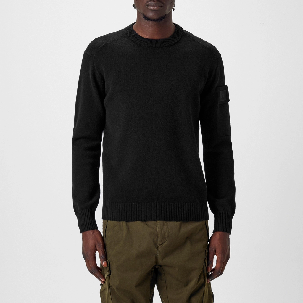 CP Company Crew Neck Knit Jumper - Black 999